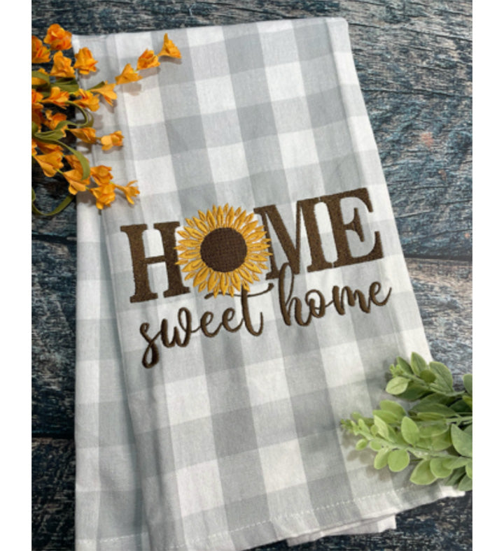 Floral Dish Towel Home Sweet Home