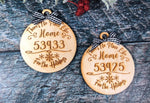 New Home Ornament, Christmas Ornaments, Farmhouse Ornaments, Christmas Decor, 2021 Ornaments, No Place Like Home Ornaments, Zip Code