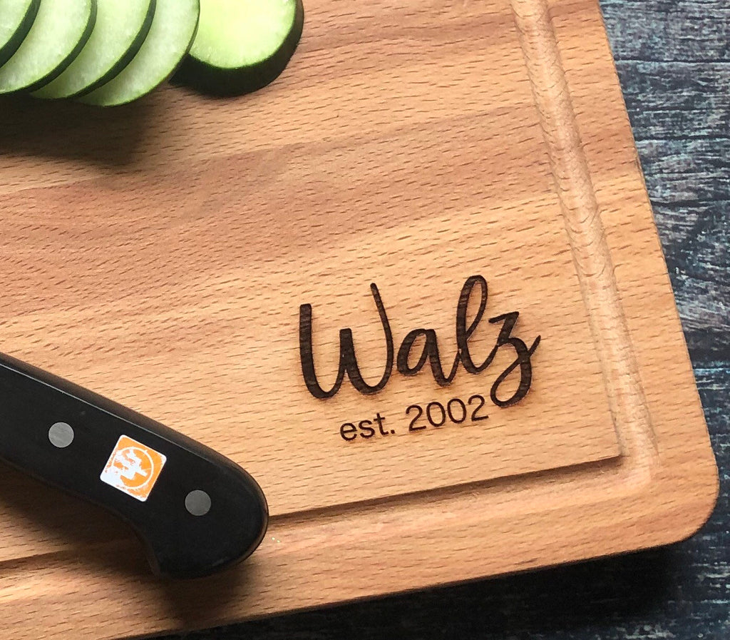 Personalized Wedding Gift Engraved Cutting Board