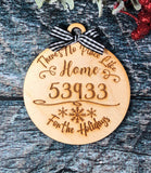 New Home Ornament, Christmas Ornaments, Farmhouse Ornaments, Christmas Decor, 2021 Ornaments, No Place Like Home Ornaments, Zip Code