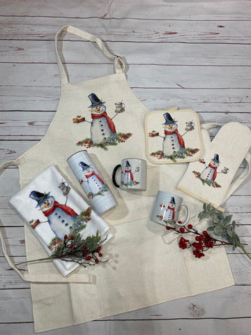 Williams Sonoma Snowman Kitchen Towels