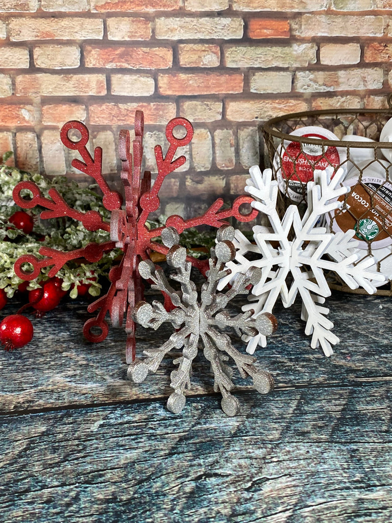 Rustic Wood Snowflake (3 style choices)3 sizes